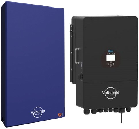 Voltsmile & Deye set 3-fase  8KW  10Kwh batterij  Blue-edition | Self-heating
